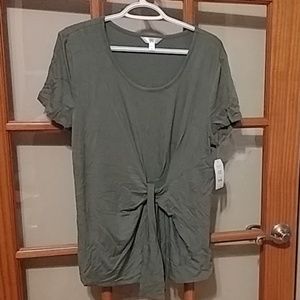Tie Front Tee. Ladies blouse. XL
